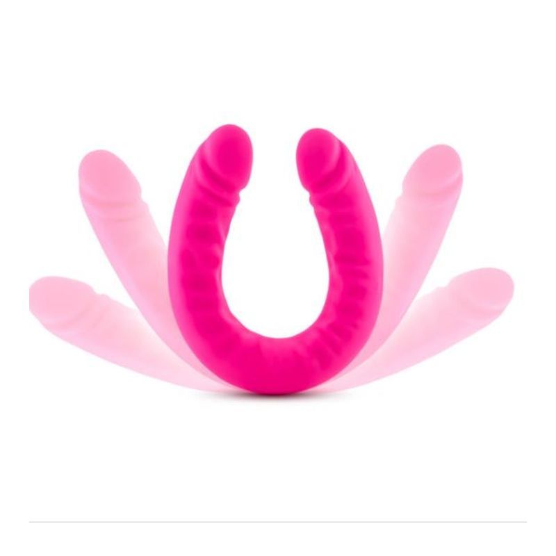 Ruse Silicone Slim 18in Hot Pink Double Dong-BL-32290
