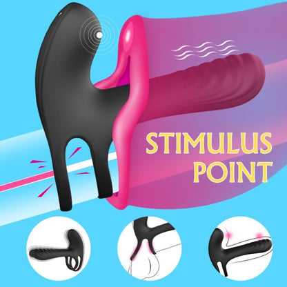 Frank Remote Control Vibrating Penis Shaft and Clit Stim Enhancer-S251-2