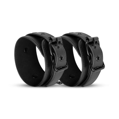 Faux Leather Handcuffs Black-BF001BLK