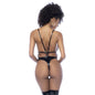 Wet Look Vinyl Bodysuit Black-2764-BLK-L