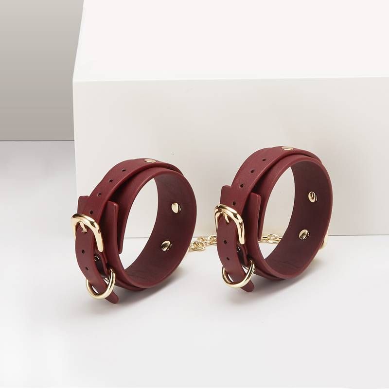 8 Pc Deluxe Bondage Play Kit Burgundy Gold-ZW-077A
