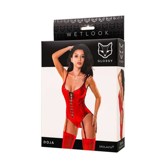 Glossy Doja Bodysuit Red