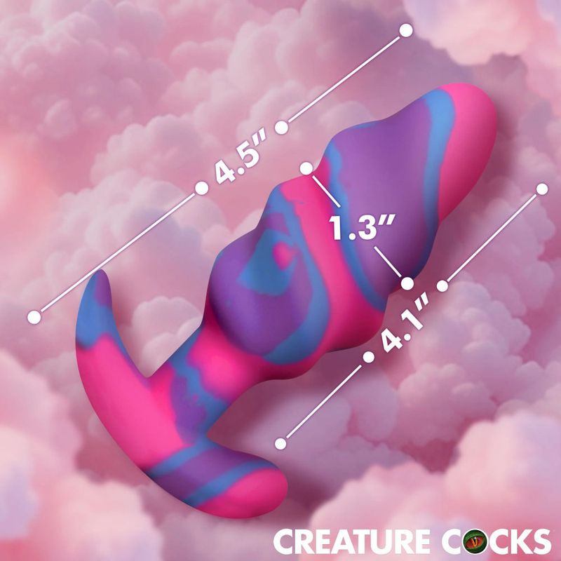 Unicorn Swirl Silicone Butt Plug Medium-AH706-M