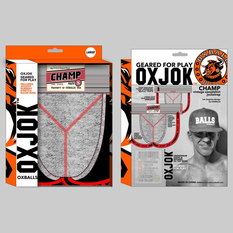 Oxballs Champ Vintage Jockstrap Gray Heather