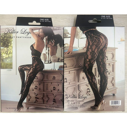 Ethnic Button Pattern Fishnet Tights Black-168YDS004-BLK
