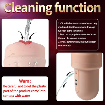 Suctroker Dual Density Vibrating Sucking Vaginal Masturbator V2-SQ-MA60122