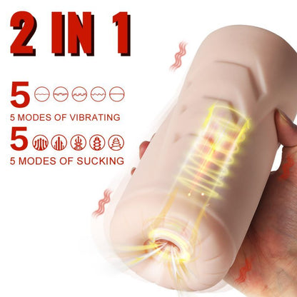 Suctroker Dual Density Vibrating Sucking Vaginal Masturbator V1-SQ-MA60144