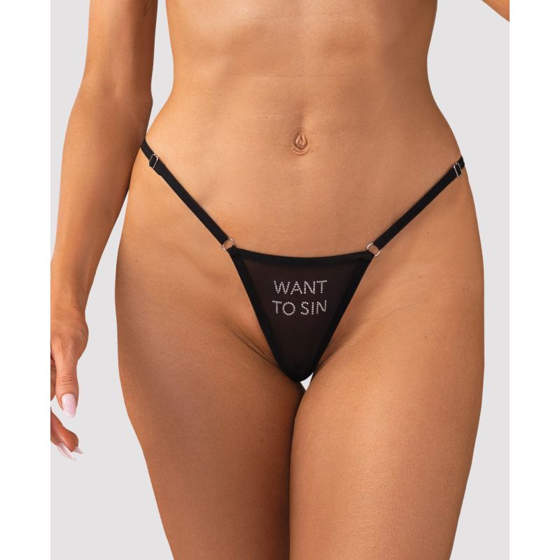 Want To Sin Thong-7691-BLK-S/M