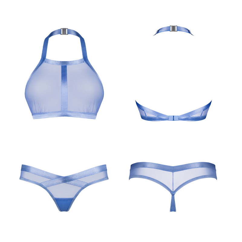 Shaderi Top and Thong 2 Pc Blue-7685-BLU-M/L