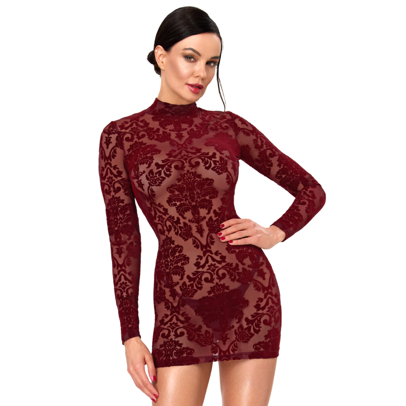 Masquerade Open Back Mini Dress Burgundy-F423-BUR-M