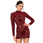 Masquerade Open Back Mini Dress Burgundy-F423-BUR-M
