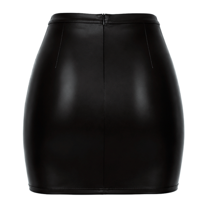 Dark Affair Wet Look Mini Skirt Black-F407-BLK-XS