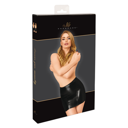 Dark Affair Wet Look Mini Skirt Black-F407-BLK-XS