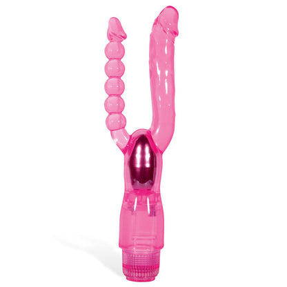 Adam & Eve Dual Pleasure Vibe - Pink 12 cm (4.75) Vibrator with Anal Probe-176H 6200