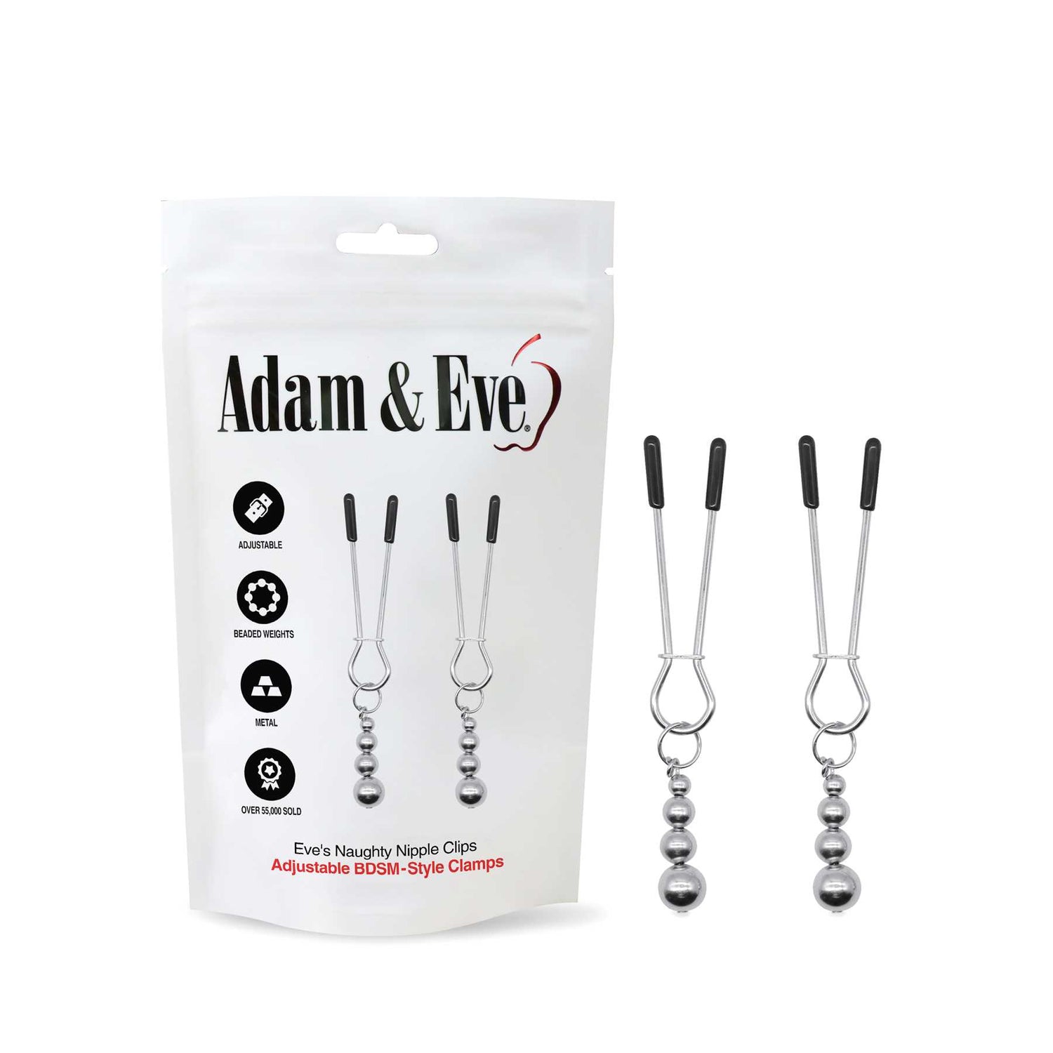 Adam & Eve Eves Naughty Nipple Clips - Set of 2-284U 0000