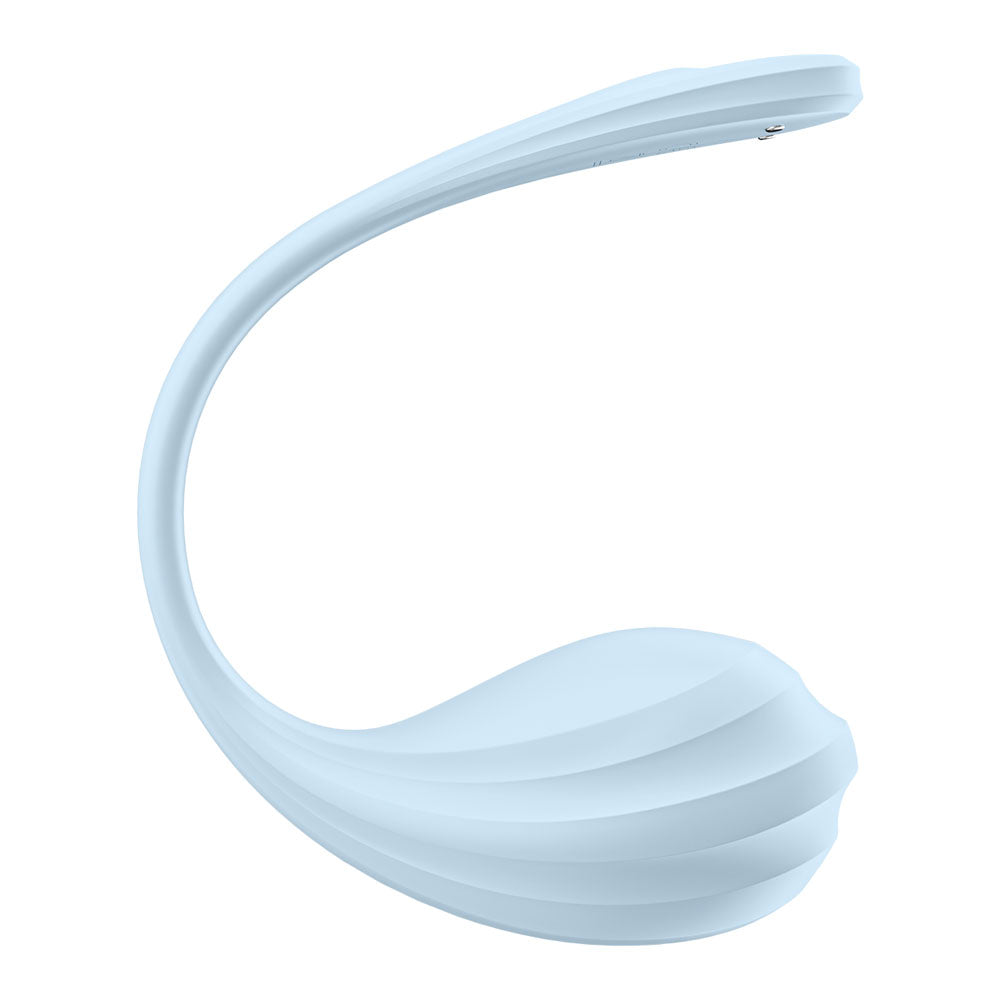 Satisfyer Smooth Petal - Light Blue - Light Blue USB Rechargeable Wearable Stimulator with App