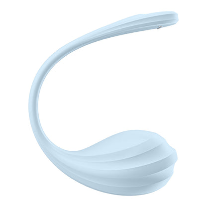 Satisfyer Smooth Petal - Light Blue - Light Blue USB Rechargeable Wearable Stimulator with App