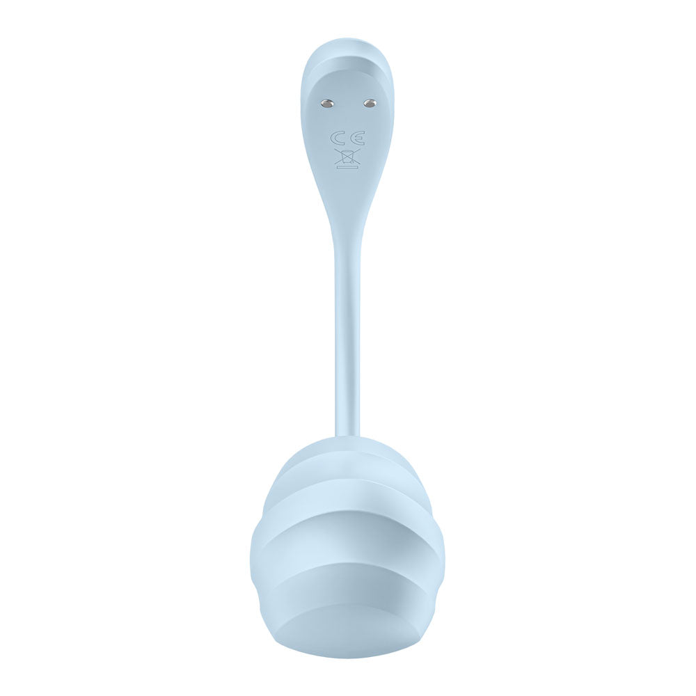 Satisfyer Smooth Petal - Light Blue - Light Blue USB Rechargeable Wearable Stimulator with App
