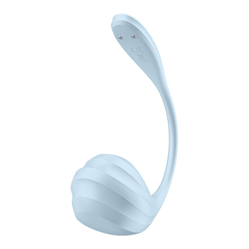 Satisfyer Smooth Petal - Light Blue - Light Blue USB Rechargeable Wearable Stimulator with App
