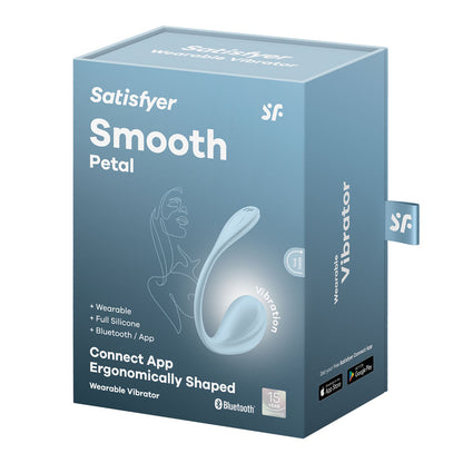 Satisfyer Smooth Petal - Light Blue - Light Blue USB Rechargeable Wearable Stimulator with App