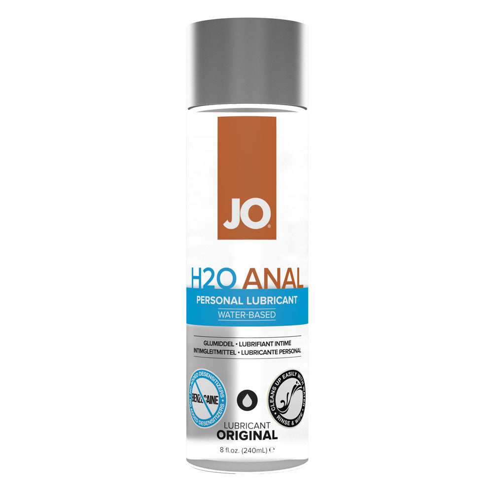 JO H2O Anal Lube - 240 mL - Water Based Anal Lubricant - 240 ml Bottle-40108