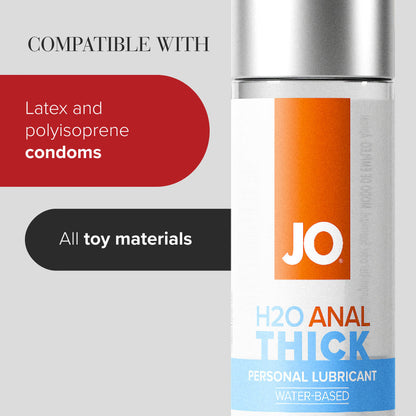 JO H2O Anal Thick Lube - 60 mL - Thick Water Based Anal Lubricant - 60 ml Bottle-40112
