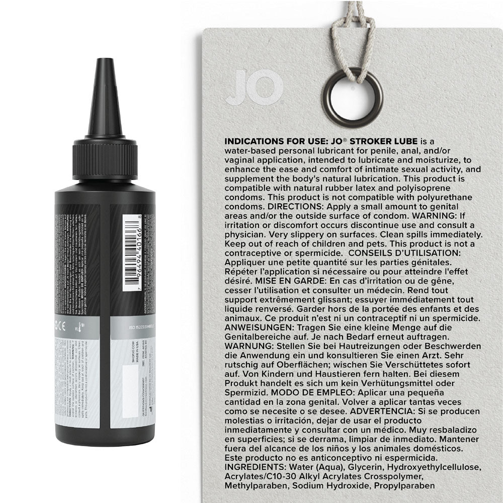 JO Stroker Lube - 120 ml - Water Based Stroker Lubricant - 120 ml Bottle - 40166