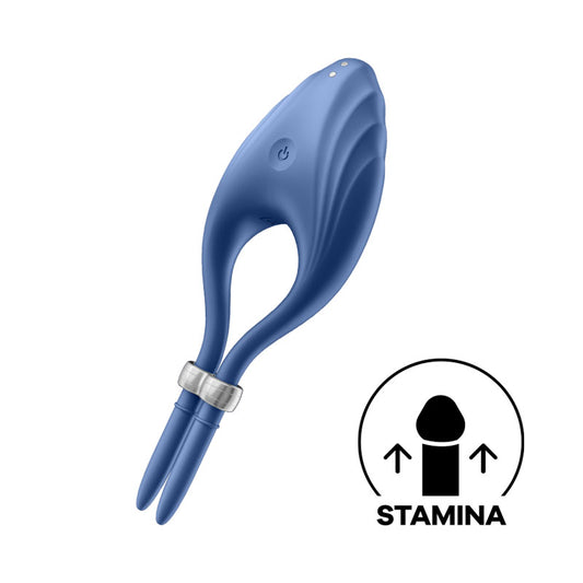 Satisfyer Duelist - Blue Vibrating Adjustable Lasso Cock Ring-4018430