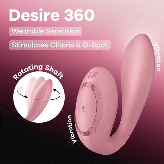 Satisfyer Desire 360 - Pink USB-C Rechargeable Rotating Wearable Vibrator - 4043869
