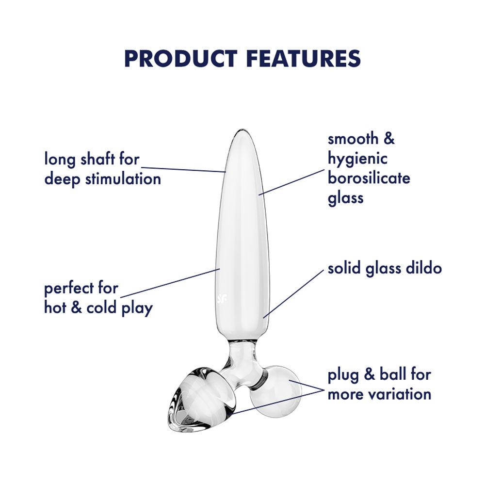 Satisfyer Triple Crystal 1 - Clear - Clear Glass 3-in-1 Butt Plug-4045689