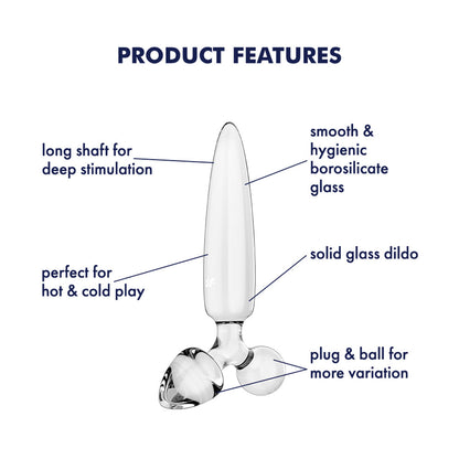 Satisfyer Triple Crystal 1 - Clear - Clear Glass 3-in-1 Butt Plug-4045689