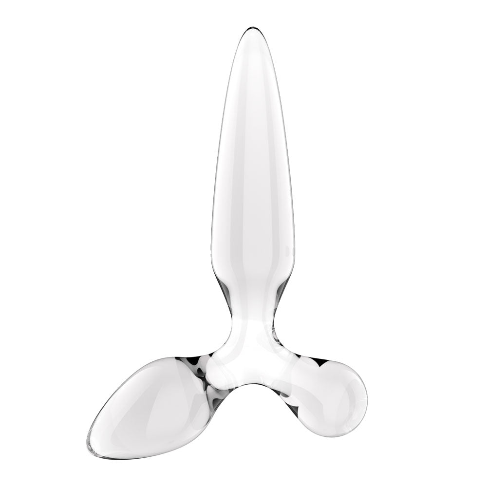 Satisfyer Triple Crystal 2 - Clear - Clear Glass 3-in-1 Butt Plug-4045696