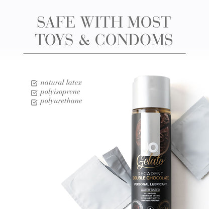JO Gelato Decadent Double Chocolate Lubricant - 120 mL - Chocolate Flavoured Water Based Lubricant - 120 ml Bottle-40485