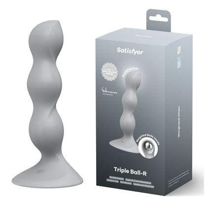 Satisfyer Triple Ball-R - Grey - Grey Beaded Anal Plug-4048659