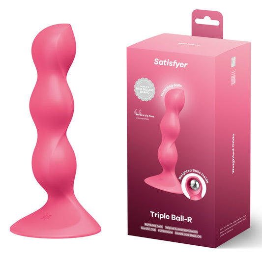 Satisfyer Triple Ball-R - Red - Red Beaded Anal Plug-4048666