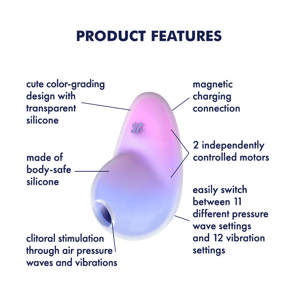 Satisfyer Pixie Dust - Violet/Pink - Violet/Pink USB Rechargeable Vibrating Air Pulse Stimulator-4049731