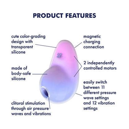 Satisfyer Pixie Dust - Violet/Pink - Violet/Pink USB Rechargeable Vibrating Air Pulse Stimulator-4049731