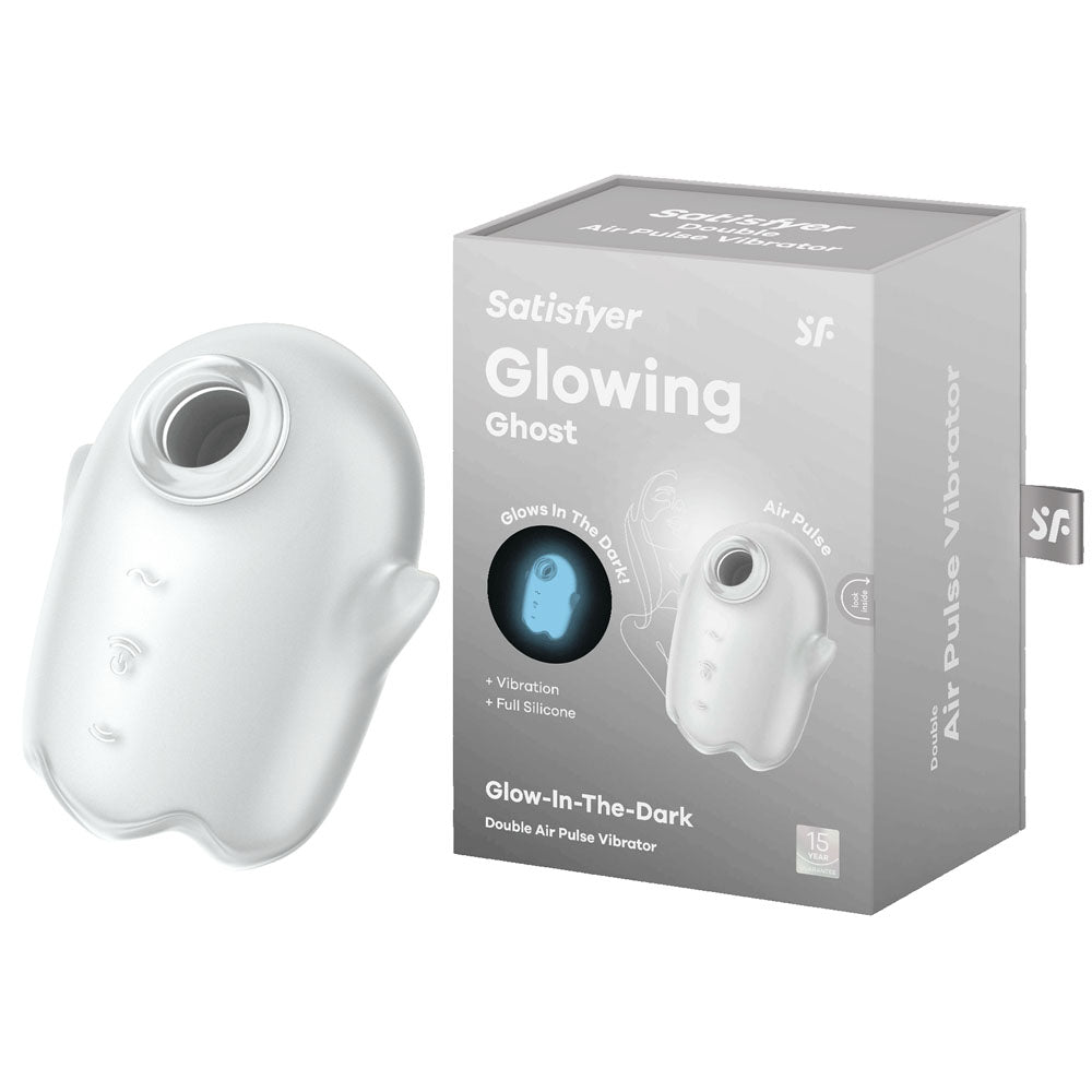 Satisfyer Glowing Ghost - White - Glow in Dark White USB Rechargeable Air Pulse Stimulator-4060057