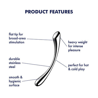 Satisfyer Cosmic Crest 1 - Chrome Steel 24 cm Dildo-4066967