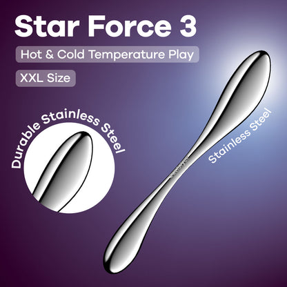 Satisfyer Star Force 3 - Chrome Steel 27 cm Dildo-4066998