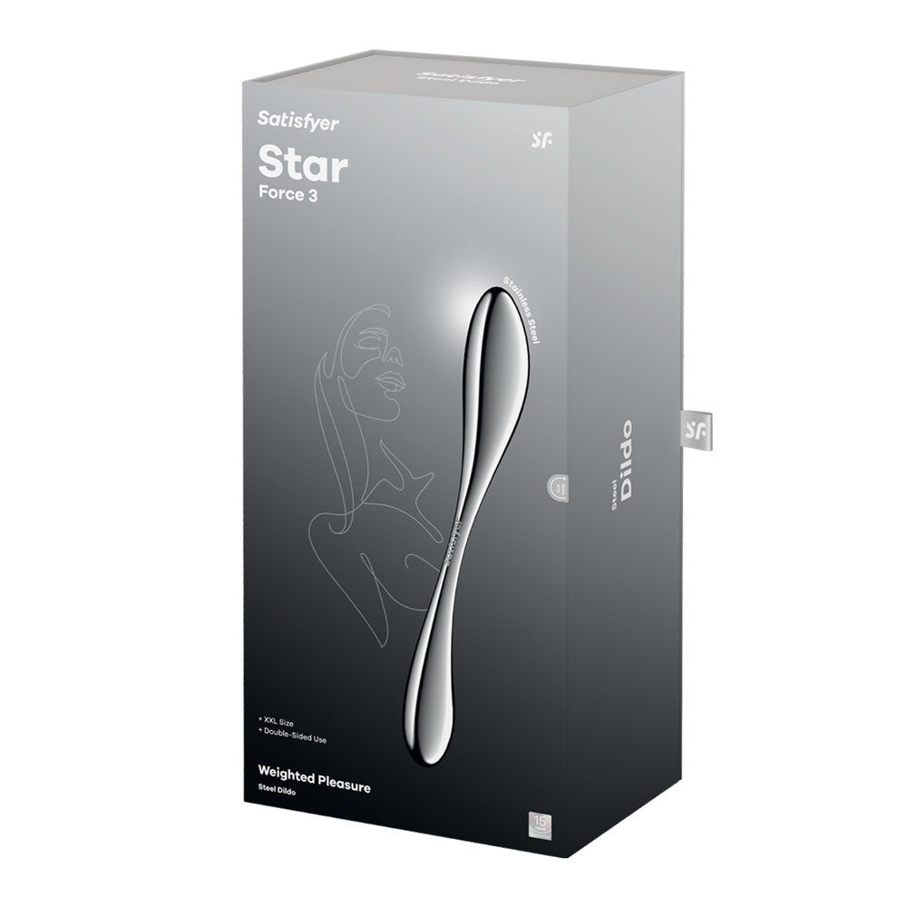 Satisfyer Star Force 3 - Chrome Steel 27 cm Dildo-4066998