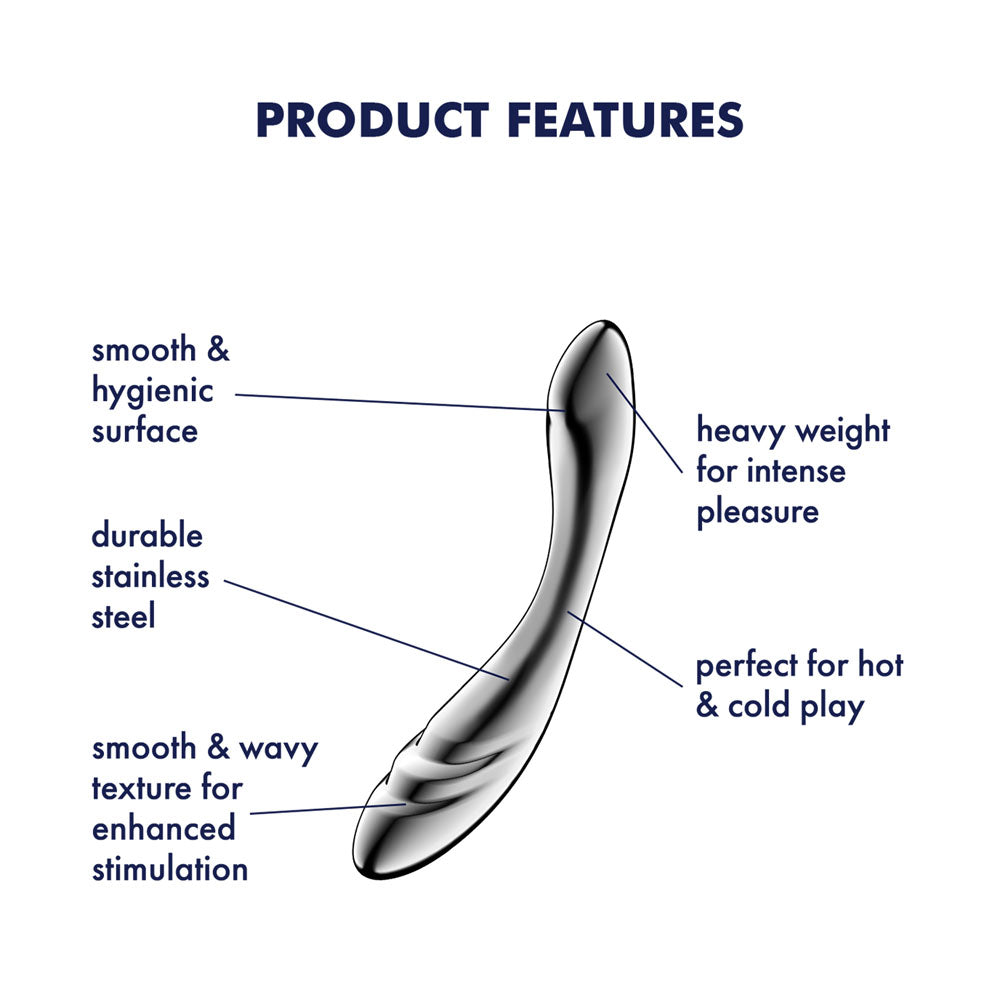 Satisfyer Pure Gravity 3 - Chrome Steel 21 cm Dildo-4067018
