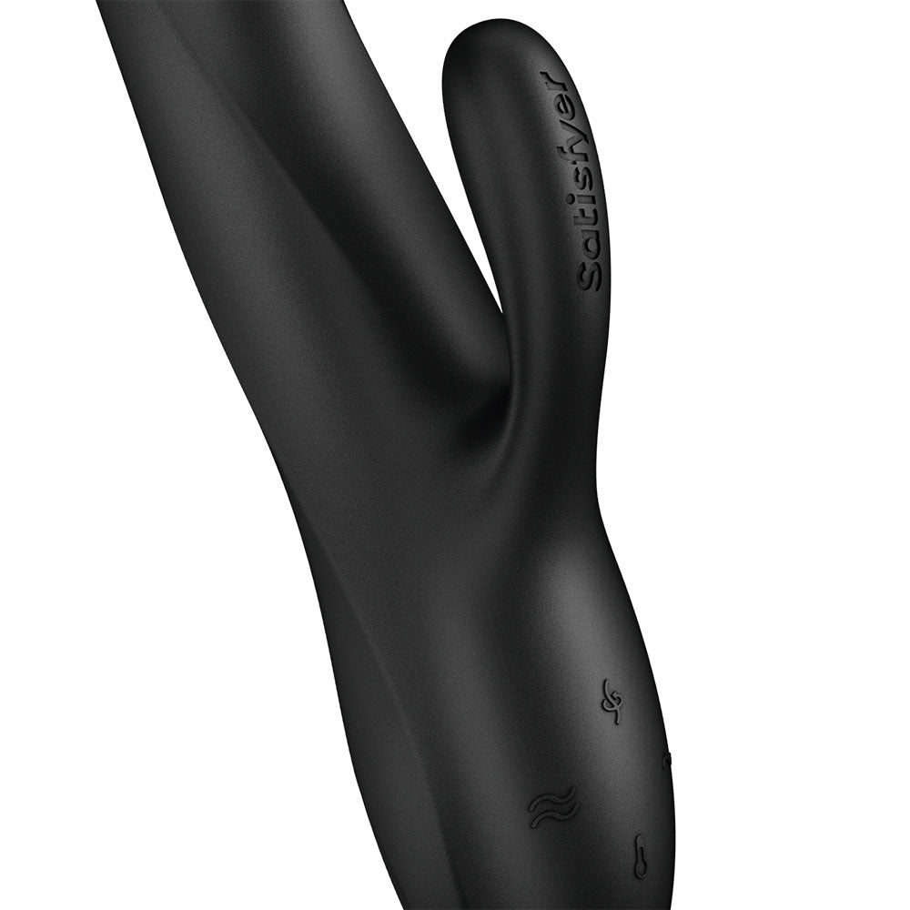 Satisfyer Heat Flex 3 - Black 23 cm USB-C Rechargeable Warming and Rotating Rabbit Vibrator - 4067650
