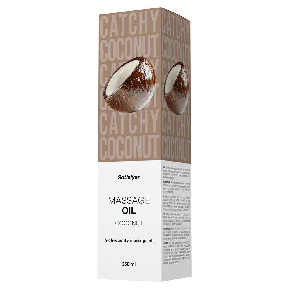Satisfyer Massage Oil 250 ml Coconut - Coconut Scented Massage Oil - 250 ml Bottle-4083100