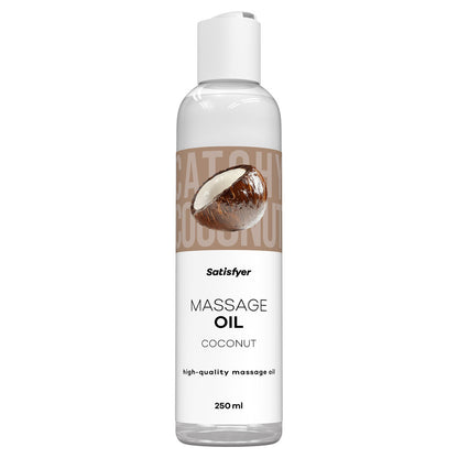 Satisfyer Massage Oil 250 ml Coconut - Coconut Scented Massage Oil - 250 ml Bottle-4083100