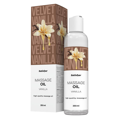 Satisfyer Massage Oil 250 ml Vanilla - Vanilla Scented Massage Oil - 250 ml Bottle-4083117