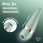 Satisfyer Pro 3+ Battery Series - Mint - Mint Green Air Pulse Clitoral Stimulator with Vibration - 4083858