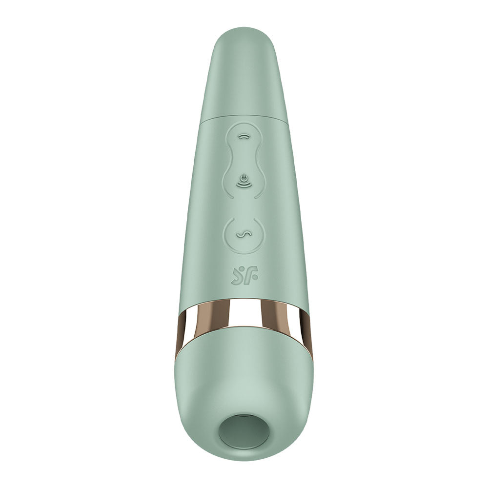 Satisfyer Pro 3+ Battery Series - Mint - Mint Green Air Pulse Clitoral Stimulator with Vibration - 4083858