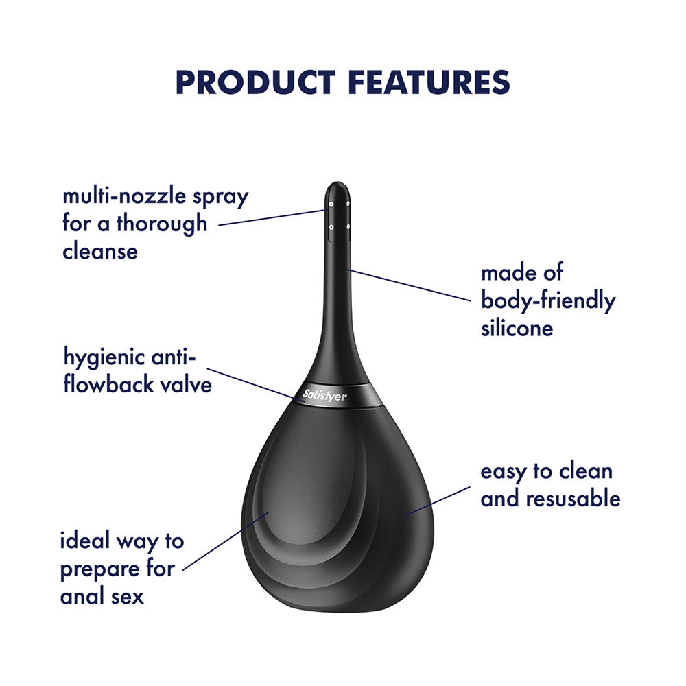 Satisfyer Clean & Play - Black Unisex Douche - 4083926