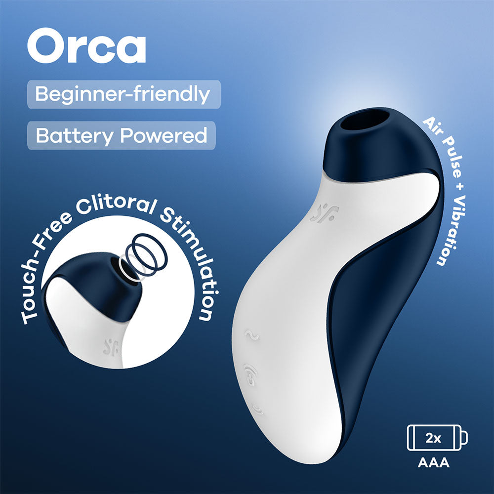 Satisfyer Orca - Battery Series - Navy Blue Air Pulse Clitoral Stimulator - 4083988